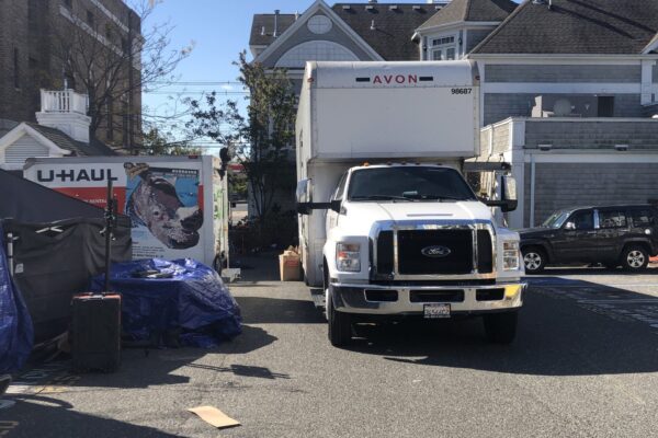 The trucks full of products